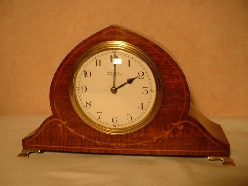 Edwardian Inlaid Mantle Clock.