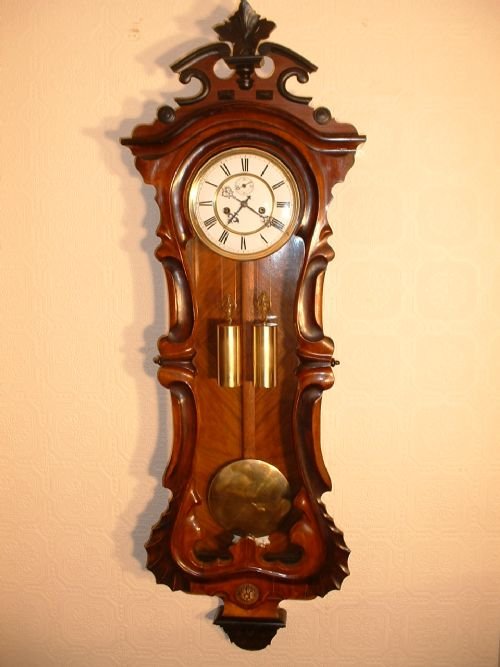 Gustav Becker Serpentine Vienna Wall Clock.