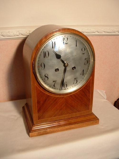 fig 1. Arched Top Mahogany Bracket Clock.