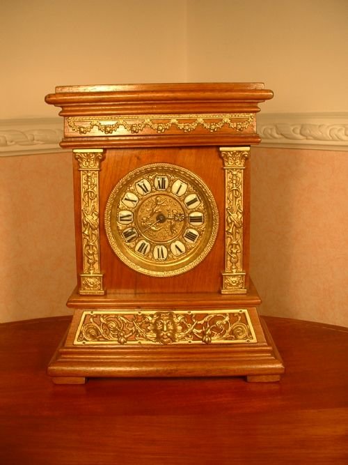Ornate Walnut Bracket Clock