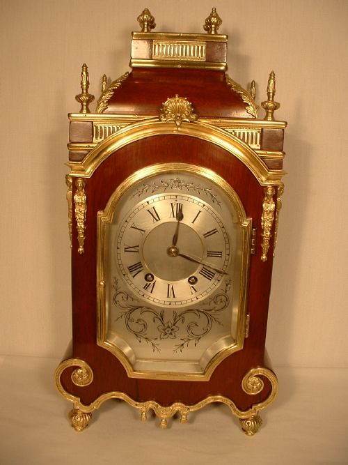 fig 1. Exceptional Gilt & Mahogany Bracket Clock.