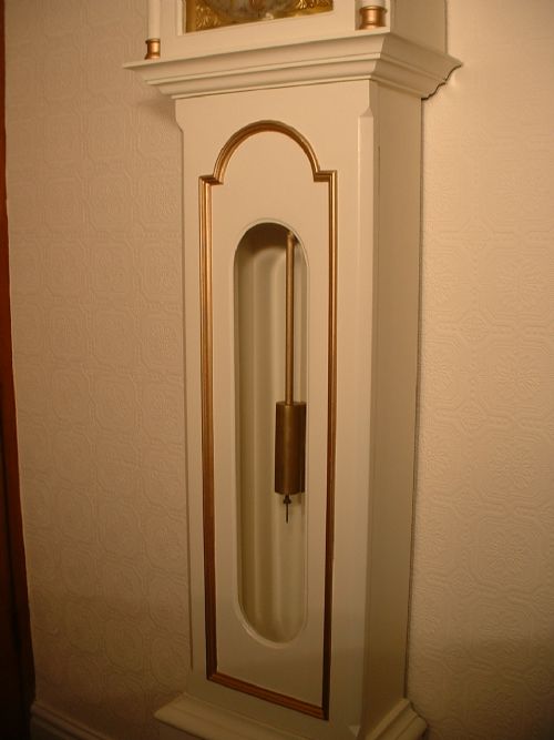 fig 1. Painted, Westminster Chime, Grandmother Clock.
