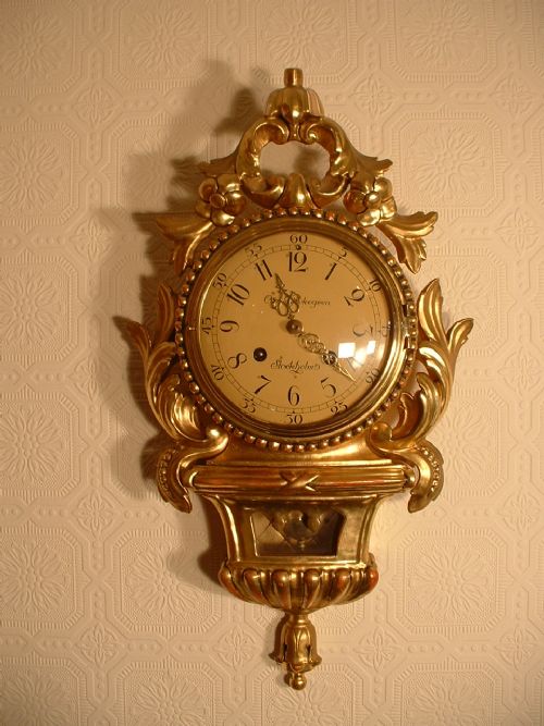 Swedish Giltwood Cartel Clock.