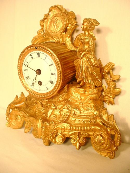 Gilt French Mantel Clock