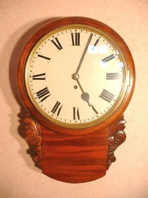 Mahogany Fusee Dropdial Wall Clock