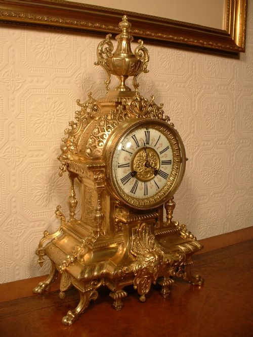 fig 1. Majestic Gilt Bronze Mantle Clock.
