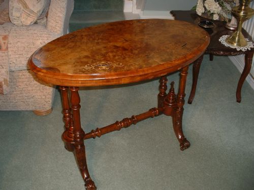 Victorian Inlaid Burr-walnut Side Table