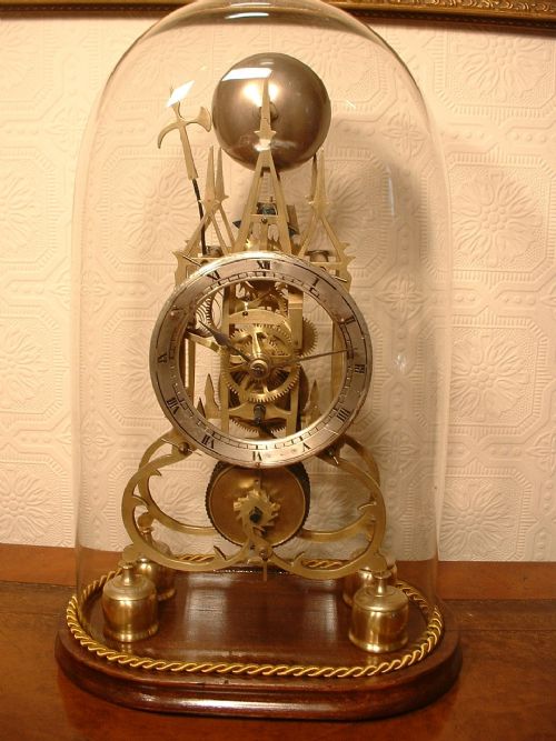 Victorian Fusee Skeleton Clock. Passing Strike.