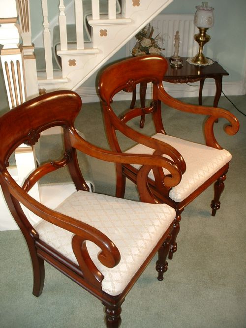 Pair of Mahogany Victorian Carvers