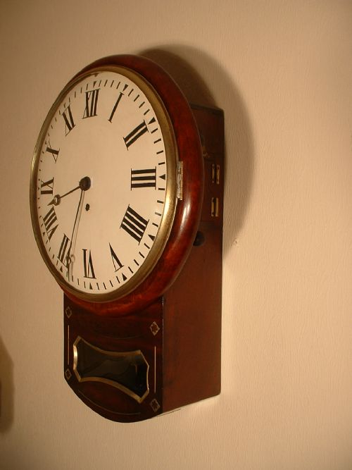 fig 1. Brass Inlaid Drop dial Wall Clock. Convex Dial.