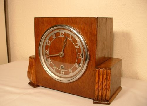 fig 1. Art-Deco Westminster-chime mantle clock.