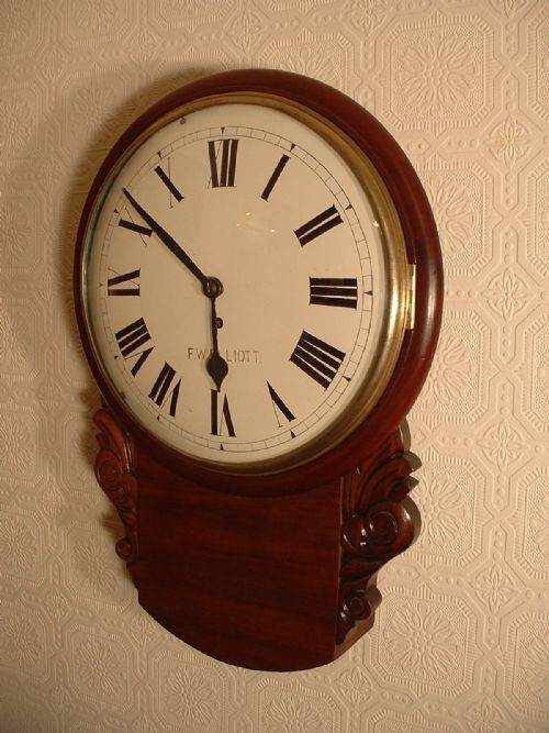 Mahogany Dropdial Fusee Wall Clock.