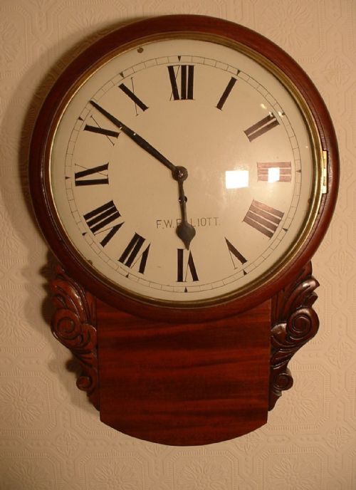fig 1. Mahogany Dropdial Fusee Wall Clock.