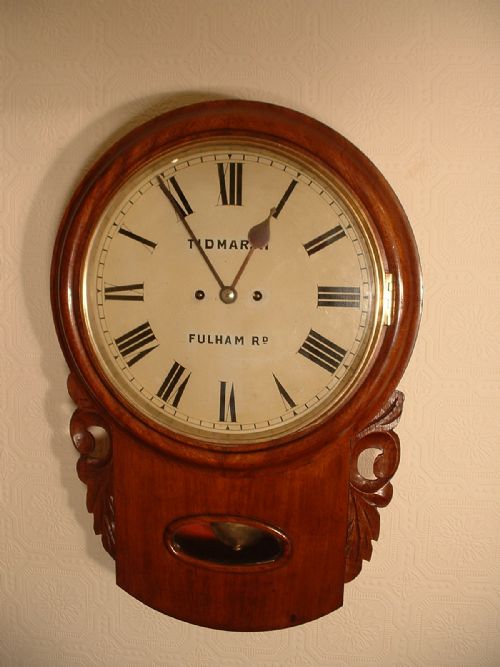 Rare Twin Fusee Drop Dial Wall Clock.