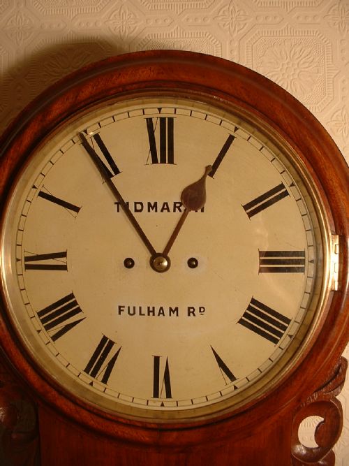 fig 2. Rare Twin Fusee Drop Dial Wall Clock.