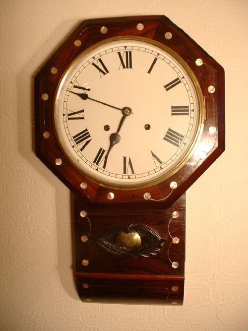 fig 1. Rosewood & Mother-of-pearl Drop Dial Wall Clock
