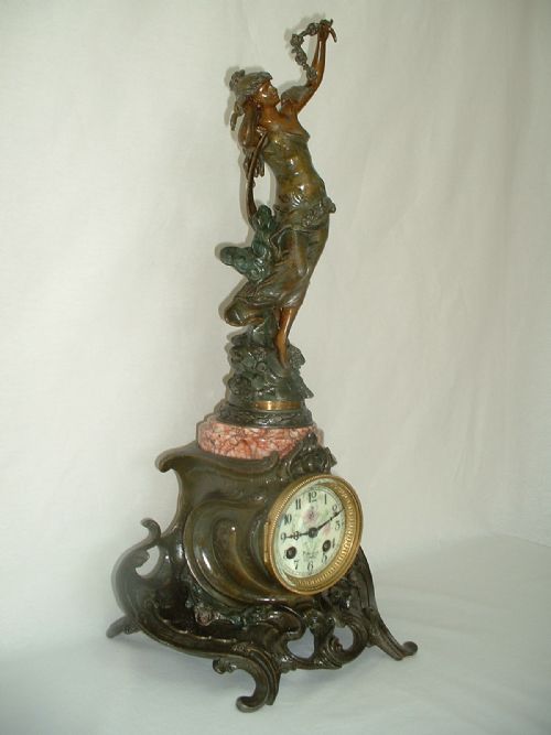 Patinated Figurine Clock