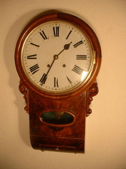 A Rare 10" Dial W&h Striking Wall Clock