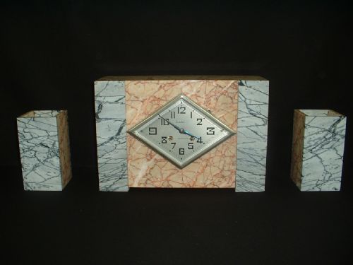Art-deco Clock Garniture Set