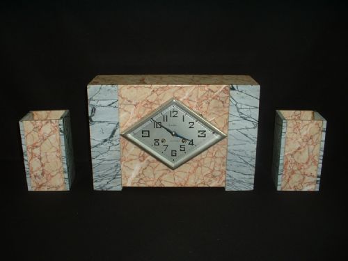 fig 1. Art-Deco Clock Garniture Set