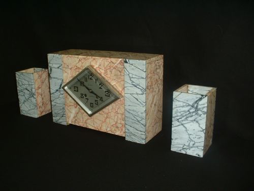 fig 2. Art-Deco Clock Garniture Set