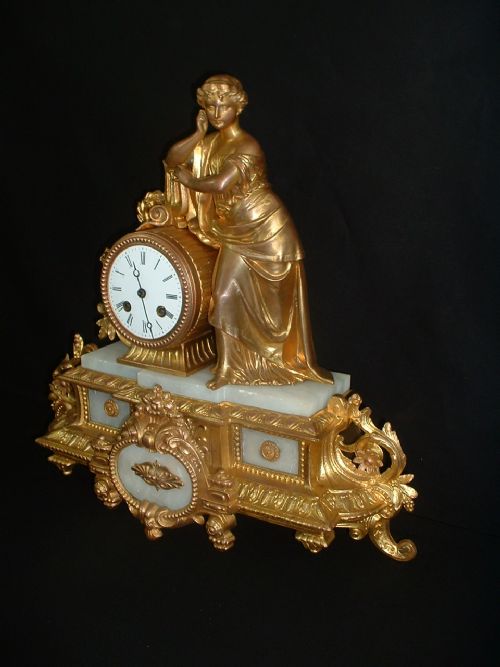 Japay Freres Gilt Mantel Clock