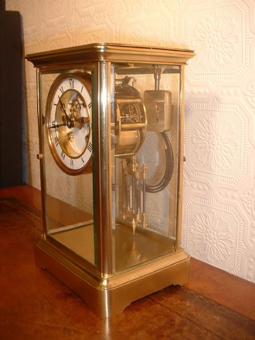 fig 1. 4 Glass Sided Mantel Clock. Japay Freres.