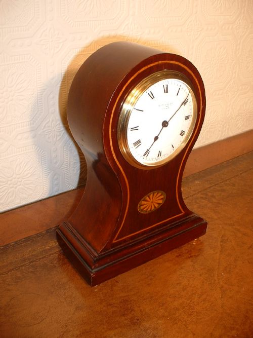 Inlaid Mahogany "Balloon" Mantel Clock