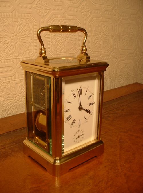 fig 1. Striking, Repeating, Alarm, Carriage Clock.
Arsene Margaine. Paris.