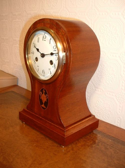 fig 1. GUSTAV BECKER, Inlaid, Mahogany Mantel Clock.