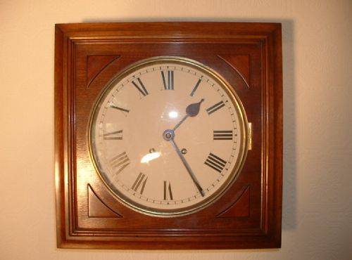 Arts & Crafts Mahogany Striking Wall Clock