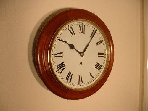 12" Dial, Mahogany Wall Clock.
