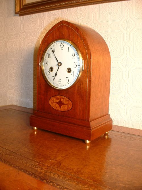 fig 1. Gustav Becker Mahogany Mantel Clock.