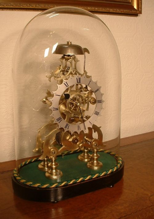 A Victorian Fusee Skeleton Clock.passing Strike,