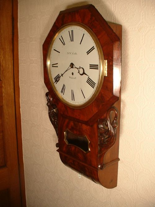 fig 1. Flame Mahogany Dropdial Fusee Wall Clock.