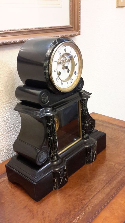fig 1. Black Slate Mantel Clock