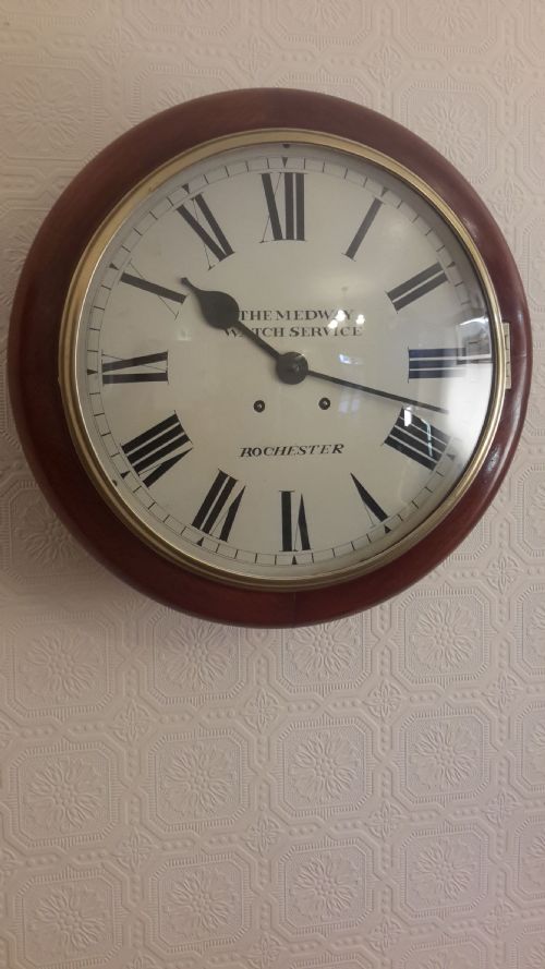 Large, Striking, Mahogany Wall Clock.
