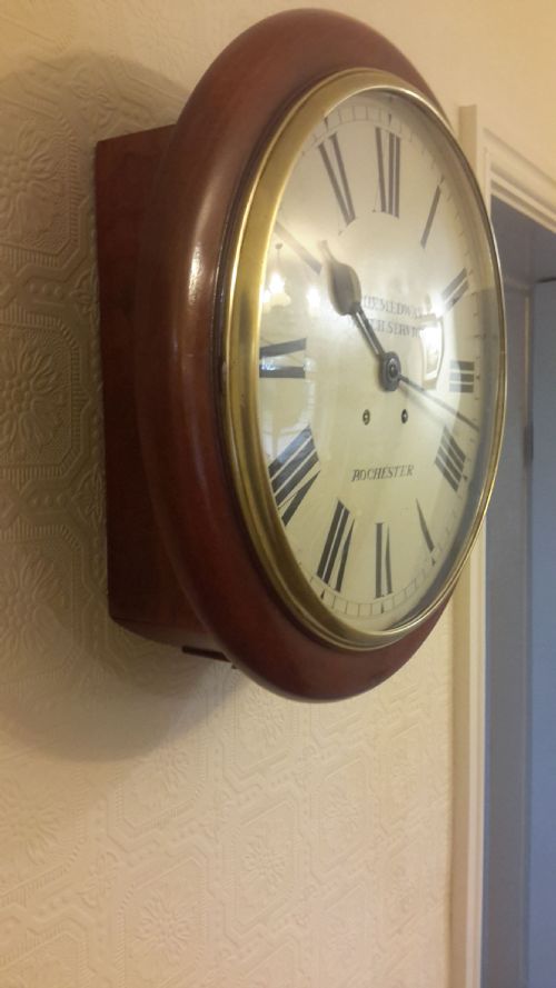 fig 1. Large, Striking, Mahogany Wall Clock.