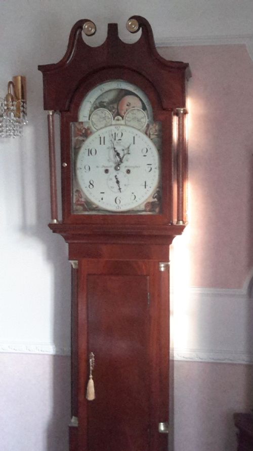 fig 1. A Fine Regency Grandfather Clock.
Watchmaker to Prince of Wales.