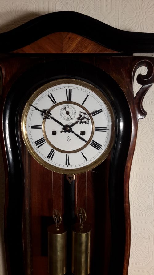 fig 1. Gustav Becker, Serpentine Front, Vienna Wall Clock.
