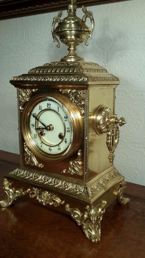 French Brass Mantel Clock