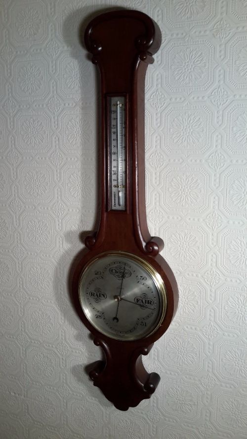 Edwardian Mahogany Barometer.