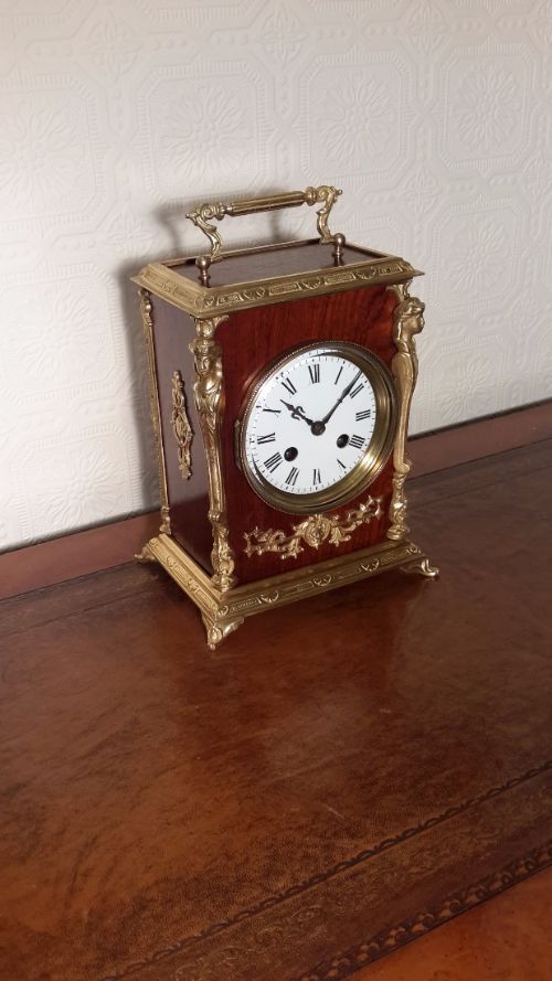 fig 1. Rosewood & Brass Mantel Clock