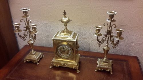 Gilt Brass Garniture Set