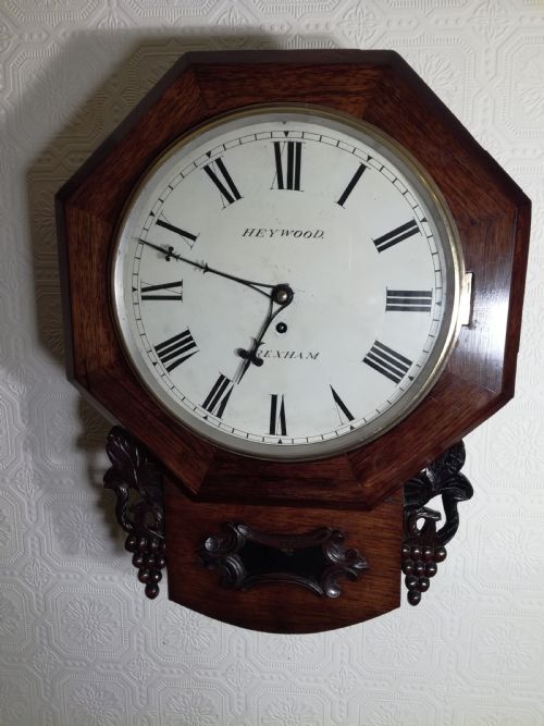 Rosewood Drop Dial Fusee Wall Clock
