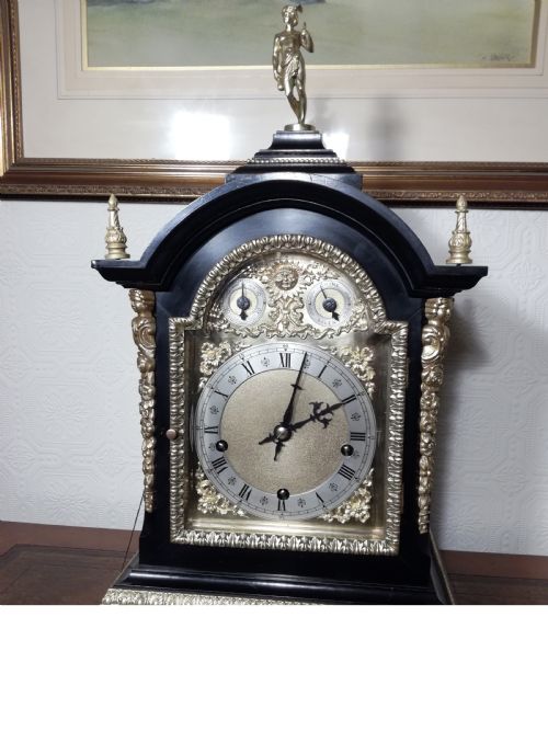 Outstanding Ebonised 8 Bells Bracket, Mantel Clock.