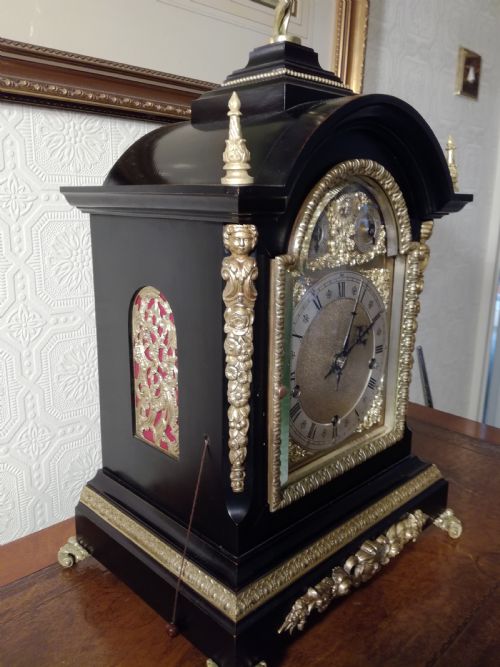 fig 1. Outstanding Ebonised 8 Bells Bracket, Mantel Clock.
