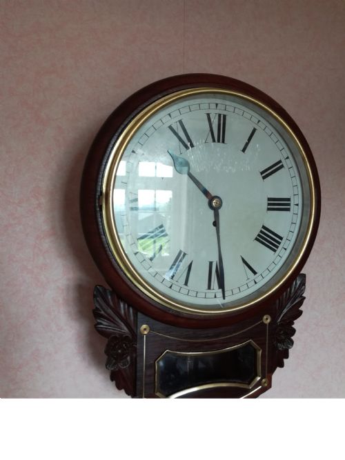 fig 1. Rosewood, Fusee, Drop-dial Wall Clock