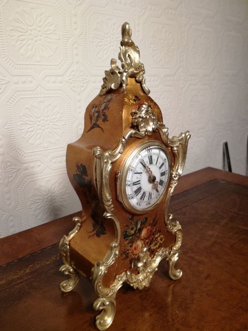 fig 1. Petite Vernis Martin Mantel/Table Clock