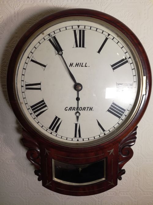 Superior Mahogany Dropdial Wall Clock.